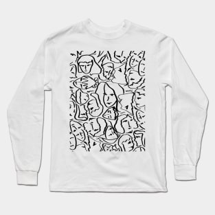 Call Me By Your Name Elios Shirt Faces in Black Outlines on White CMBYN Long Sleeve T-Shirt